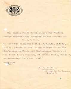Indian-Govt-Trade-Commissioner-for-western-europe-to-Ranaji-1947