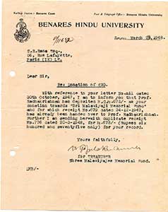 Correspondence-regarding-donation--Ranaji-gave-at-Banaras-Hindu-University