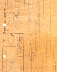 Egypt-State-Telegramme-Treistano-Rana-to-Ranaji