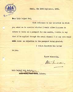 Letter-from-Shimla-to-Lala-Lajpat-Rai-for-Ranaji's-Passport